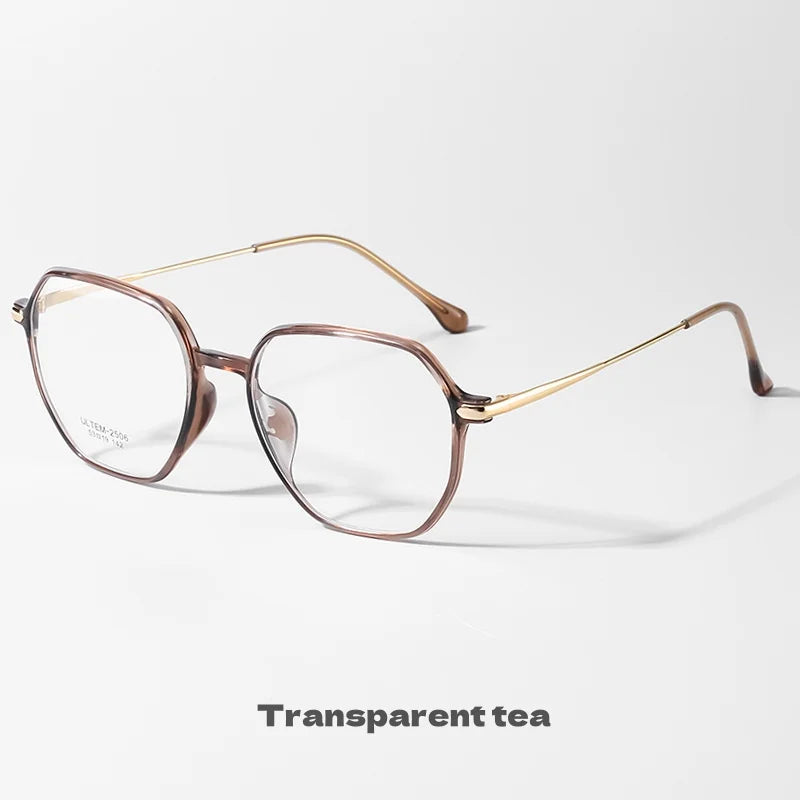 Plastic Steel Full Polygonal Reading Glasses For Men And Women Comfortable Anti Blue Light High-definition Reading Glasses+0+0.4