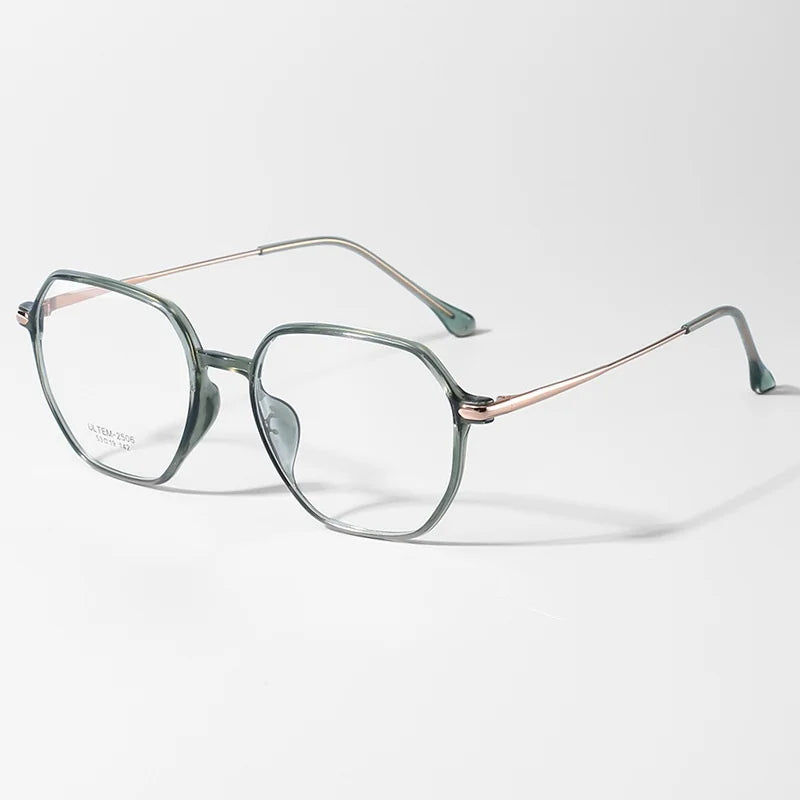 Plastic Steel Full Polygonal Reading Glasses For Men And Women Comfortable Anti Blue Light High-definition Reading Glasses+0+0.4