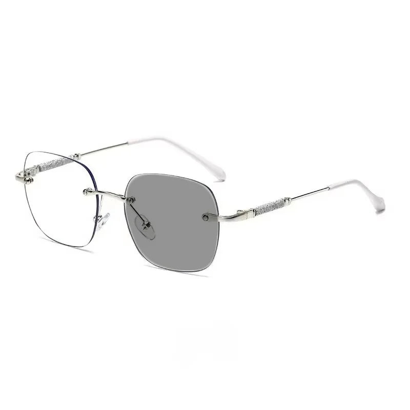 Frameless Photochromic Reading Glasses | Blue Light Blocking & Ultra Light Alloy Frame.