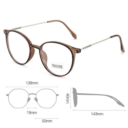 Vintage Round Photochromatic Myopia Glasses | Blue Light Blocking & UV400 Sunglasses.