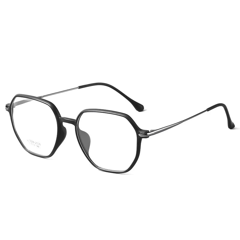 Plastic Steel Full Polygonal Reading Glasses For Men And Women Comfortable Anti Blue Light High-definition Reading Glasses+0+0.4