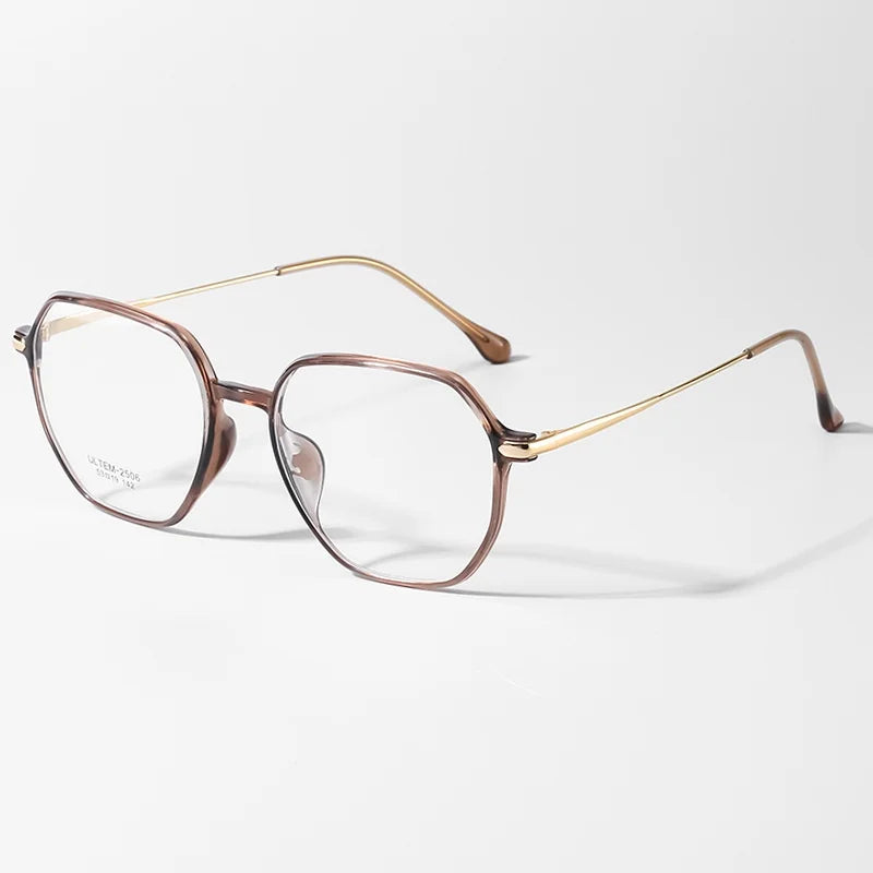 Plastic Steel Full Polygonal Reading Glasses For Men And Women Comfortable Anti Blue Light High-definition Reading Glasses+0+0.4