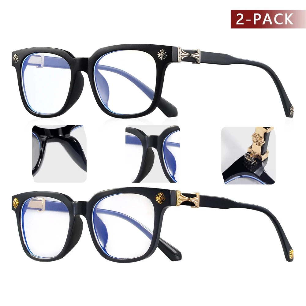 Classic 1Pcs Square Anti Blue Light Glasses For Men And Women Black & Transparent Frame Unisex Computer Wearing Women Glasses