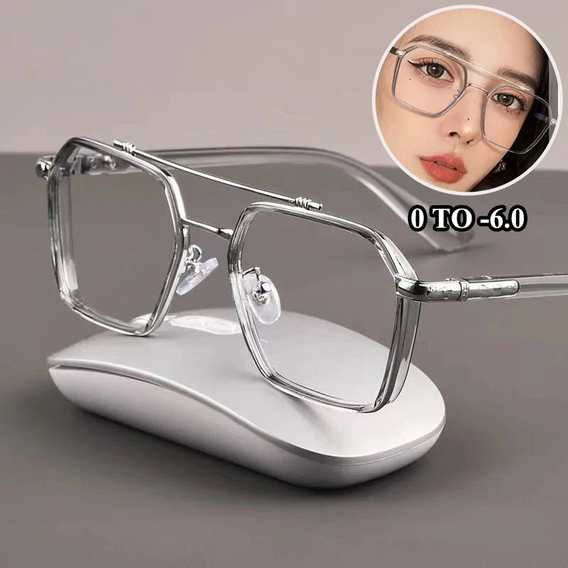 Vintage Myopia Glasses Women Men Unisex Square Frame Prescription Eyewear Ladies Optical Eyeglasses Nearsighted Glaess